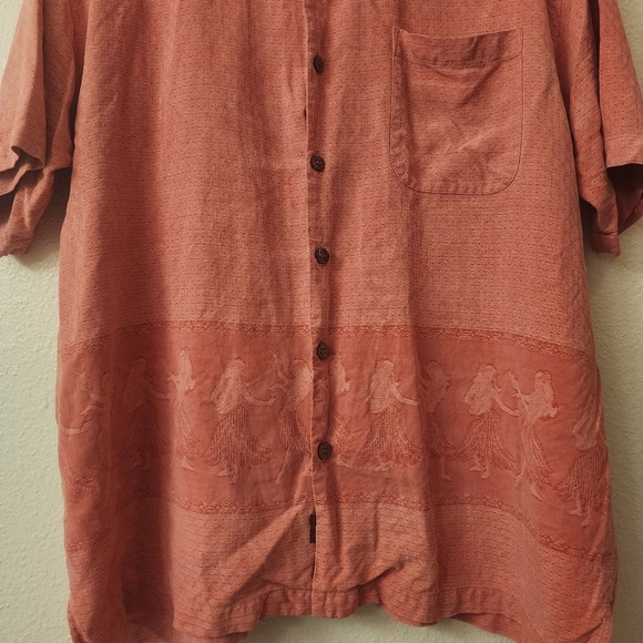 Tommy Bahama 100% Silk Hawaiian Hula Dancers Button-down Shirt Mens Large - Picture 2 of 7